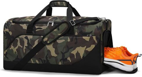 iFARADAY 52L Men's Gym Bag with Shoe Compartment - 24 inch Duffle Bag for Travel, Sports, Fitness & Workout (Black) in Saudi Arabia