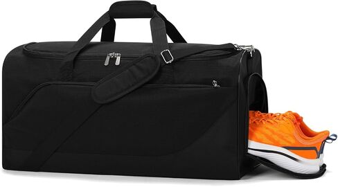 iFARADAY 52L Men's Gym Bag with Shoe Compartment - 24 inch Duffle Bag for Travel, Sports, Fitness & Workout (Black) in Kuwait