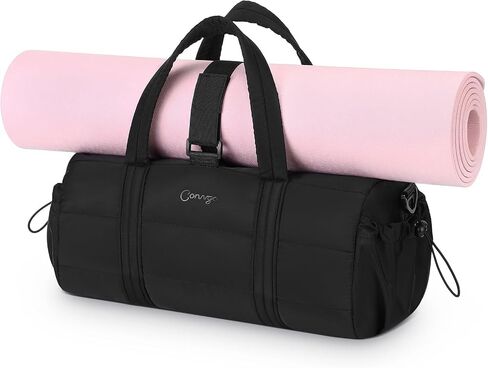 20L Gym Bag for Women, Medium Sport Duffel Bag with Yoga Mat Strap,Wet Pocket, Water-Resistant Adjustable Strap for Gym Yoga, Black in Saudi Arabia