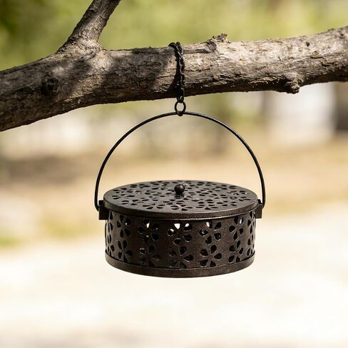 Mosquito Coil Holder,Portable Iron Incense Holder with Handle Round Heat-Resistant,Suitable for Indoor and Outdoor Camping(Bronze) in Kuwait