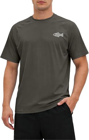 Riverruns Men's Swim Shirt, UPF 50+ UV Protection Rash Guard, Quick-Dry Athletic T-Shirt for Fishing & Surfing#1014 in Kuwait