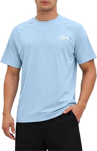 Riverruns Men's Swim Shirt, UPF 50+ UV Protection Rash Guard, Quick-Dry Athletic T-Shirt for Fishing & Surfing#1014 in Kuwait