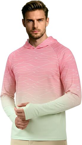 Men's UPF 50+ Sun Protection Hoodie Shirt Rash Guard Long Sleeve Shirt UV Fishing Outdoor Hiking Swimming in Kuwait