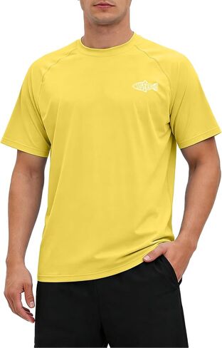 Riverruns Men's Swim Shirt, UPF 50+ UV Protection Rash Guard, Quick-Dry Athletic T-Shirt for Fishing & Surfing#1014 in Kuwait