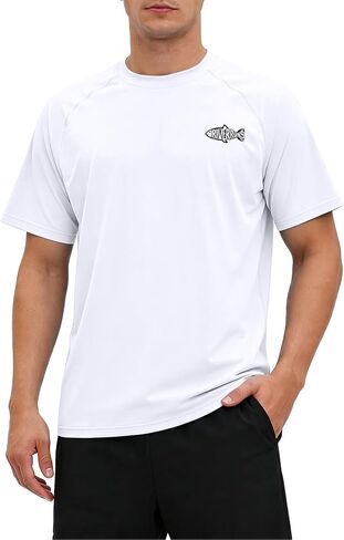 Riverruns Men's Swim Shirt, UPF 50+ UV Protection Rash Guard, Quick-Dry Athletic T-Shirt for Fishing & Surfing#1014 in Kuwait