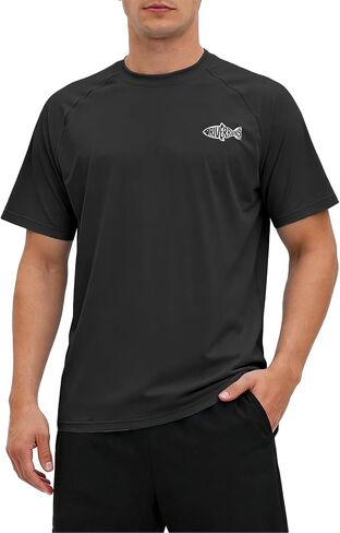 Riverruns Men's Swim Shirt, UPF 50+ UV Protection Rash Guard, Quick-Dry Athletic T-Shirt for Fishing & Surfing#1014 in Kuwait