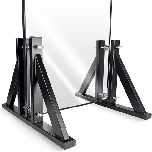2Pack Mirror Stand for Floor, Heavy Duty Iron Floor Mirror Stand, Adjustable Mirror Holder Stand for Large Mirror, Plate, Poster, Black Mirror Stand for Bedroom, Living Room, Cloakroom in Saudi Arabia