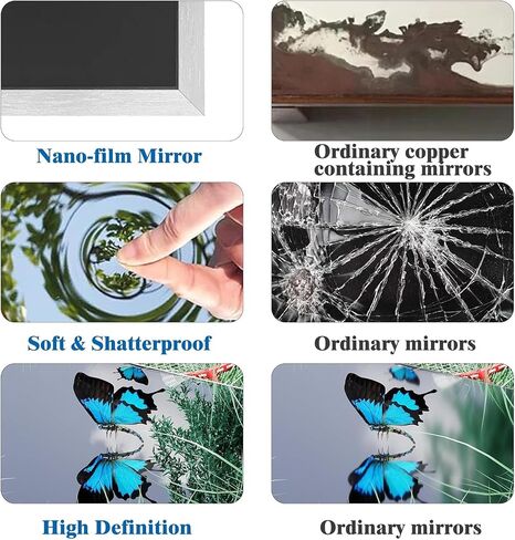 Full Length Floor Mirror with Wheels, Super Lightweight Glassless Shatterproof Film Mirror, Rolling Mirror for Home Gym, Dance Studio, Yoga Room, 67×20Inch, White in Saudi Arabia