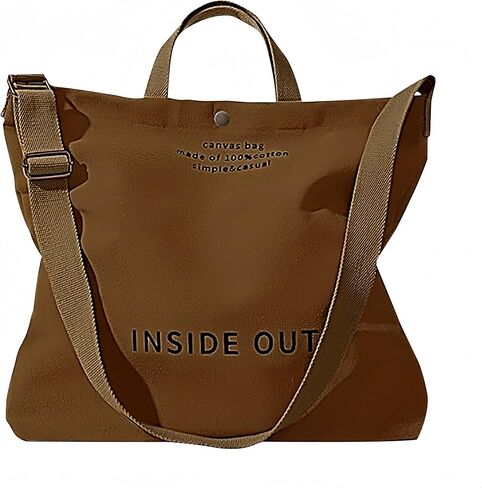 Canvas Tote Bag for Women Men 16A Canvas Inside Out Tote Bag with Adjustable Strap Large Capacity Work Tote Bag in Saudi Arabia