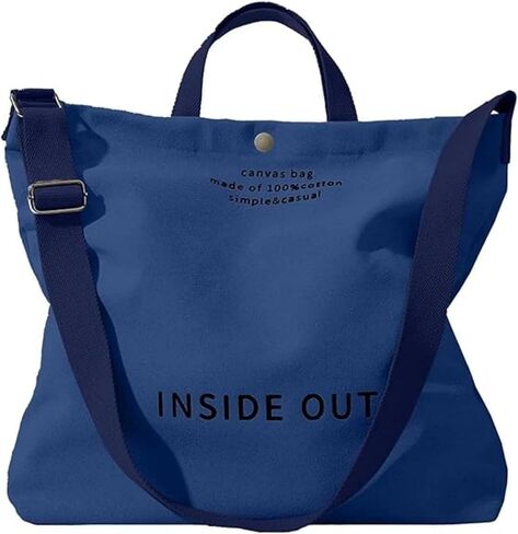 Canvas Tote Bag for Women Men 16A Canvas Inside Out Tote Bag with Adjustable Strap Large Capacity Work Tote Bag in Saudi Arabia
