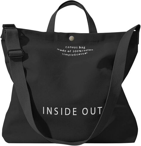 Canvas Tote Bag for Women Men 16A Canvas Inside Out Tote Bag with Adjustable Strap Large Capacity Work Tote Bag in Saudi Arabia