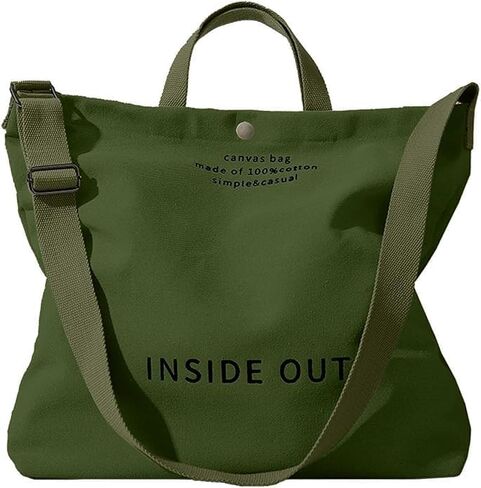Canvas Tote Bag for Women Men 16A Canvas Inside Out Tote Bag with Adjustable Strap Large Capacity Work Tote Bag in Saudi Arabia