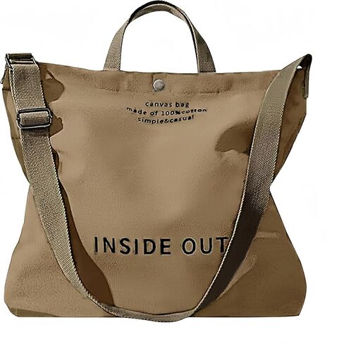 Canvas Tote Bag for Women Men 16A Canvas Inside Out Tote Bag with Adjustable Strap Large Capacity Work Tote Bag in Saudi Arabia