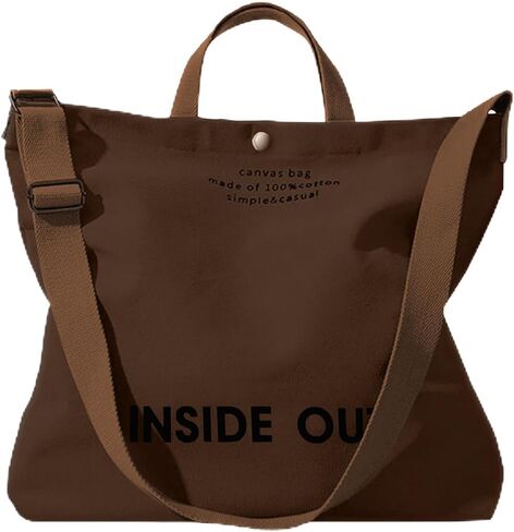 Canvas Tote Bag for Women Men 16A Canvas Inside Out Tote Bag with Adjustable Strap Large Capacity Work Tote Bag in Saudi Arabia
