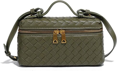 Womens Woven Crossbody Handbag Fashion Leather Top Handle Bag | PU in Saudi Arabia