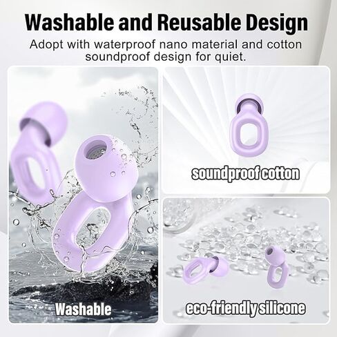 Ear Plugs for Sleeping, 35dB Noise Reduction Hearing Protection EarPlugs, Reusable Silicone Earplug, 7 Pair Eartips in XS/S/M/L Replaceable Single/Double Ear Plug for Sleep, Study, Work, Events in Saudi Arabia