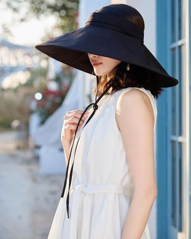 Women Wide Brim Sun Hat 2 in 1 UV Protection Bucket Fishing Hats for Safari Hiking Garden with Detachable Crown in Saudi Arabia