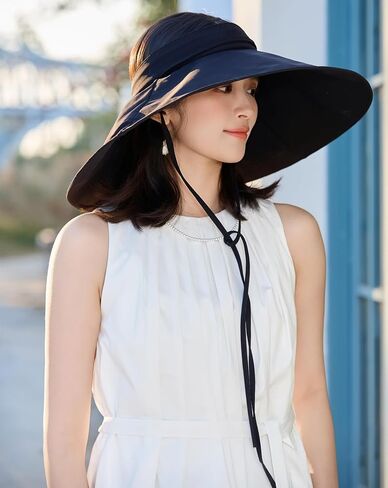 Women Wide Brim Sun Hat 2 in 1 UV Protection Bucket Fishing Hats for Safari Hiking Garden with Detachable Crown in Saudi Arabia