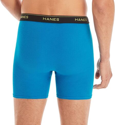 Hanes Men Boxer Briefs, Cool Dri Moisture-Wicking Underwear, Cotton No-Ride-up for Men, 18 Pack - Striped Assorted, Multi-Packs Available in Kuwait