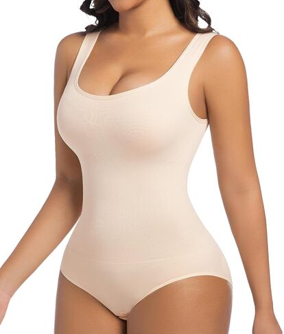 ONEW Shapewear Bodysuits Tummy Control Body Shaper Seamless Waist Trainer for Women Scoop Neck Going out Tops in Saudi Arabia