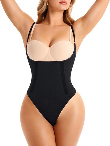 Nebility Shapewear for Women Bodysuit Tummy Control Body Shaper Open Bust Slim Belly Seamless Thong Body Suits in Kuwait