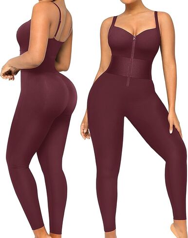 SHAPELLX Jumpsuits for Women Tummy Control One Piece Outfit Yoga Athletic Rompers Sleeveless Bodycon Shapewear in Kuwait