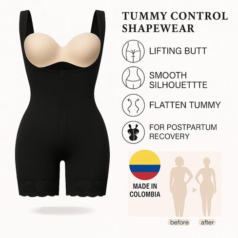 Hourglass Body Shaper – High Compression Bodysuit with Waist Slimming, Glute Lift & Adjustable Straps 2820 in Kuwait