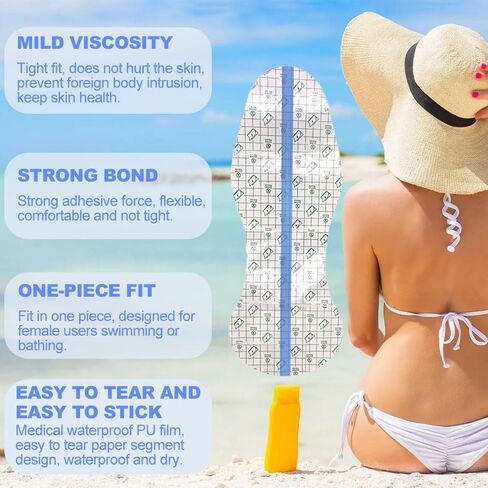 Protective Hygienic Liners Adhesive for Swimwear PU Clear Waterproof Panti Liner for Swimwear Private Swimming Sticker 2pcs in Saudi Arabia