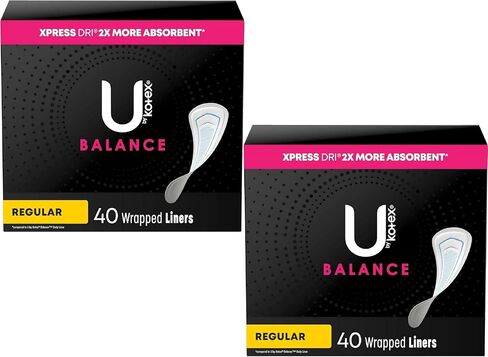 U by Kotex Curves Regular Liners 40 Each (Packs of 2) in Saudi Arabia
