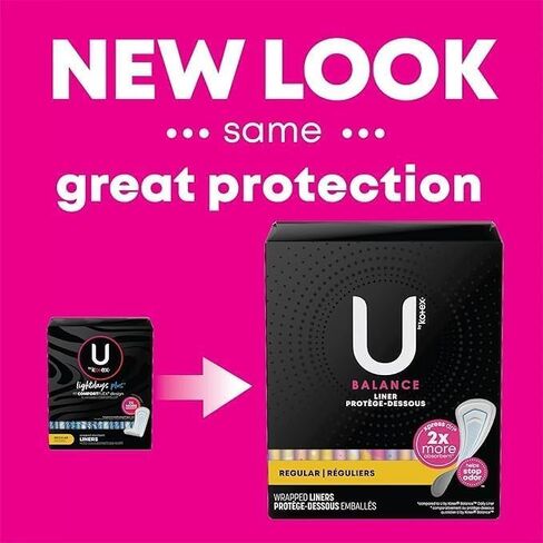 U by Kotex Curves Regular Liners 40 Each (Packs of 2) in Saudi Arabia
