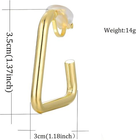 LAXPICOL خمر مثلثات هندسية هوب أقراط كليب على أقراط للنساء لا ثقب الأقراط 1.18 "* 1.37" in Kuwait