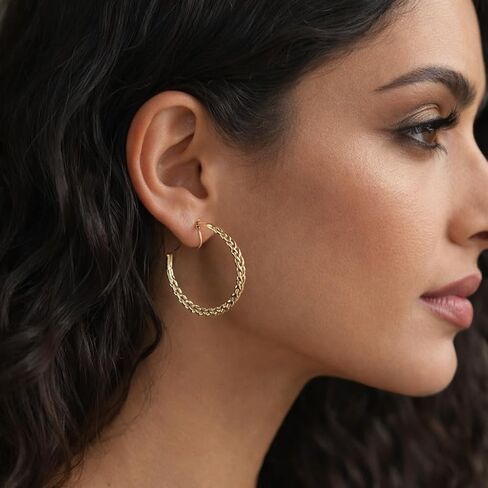 Clip On Earrings for Women, 14K Gold/Silver Statement Hoop Earrings Trendy Hypoallergenic Twisted Dangle Drop Earrings for Non Pierced Ears Jewelry Gifts in Saudi Arabia