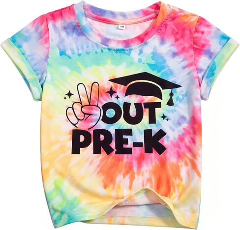 MAXIMGR Kindergarten Graduation Shirt for Kids Girls Boys Peace Out Kindergarten T-Shirt 2026 Last Day of School Tops in Kuwait