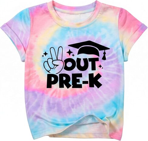 MAXIMGR Kindergarten Graduation Shirt for Kids Girls Boys Peace Out Kindergarten T-Shirt 2026 Last Day of School Tops in Kuwait