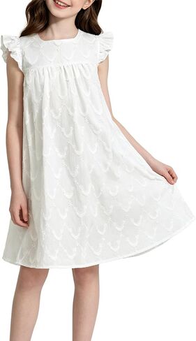 Girls Dresses Embroidered A-Line Sundress Summer Party Casual Dress for Toddler 4-10Y in Saudi Arabia