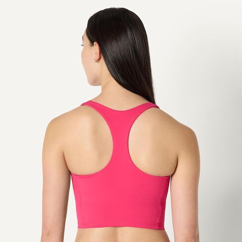 Amazon Essentials Women's Active Total Train Medium Support Gym Workout Racerback Crop Tank with Built-in Bra in Kuwait