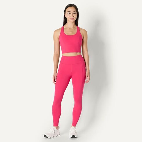 Amazon Essentials Women's Active Total Train Medium Support Gym Workout Racerback Crop Tank with Built-in Bra in Kuwait