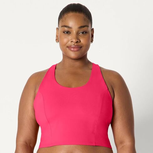 Amazon Essentials Women's Active Total Train Medium Support Gym Workout Racerback Crop Tank with Built-in Bra in Kuwait
