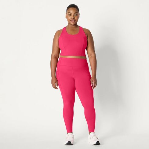Amazon Essentials Women's Active Total Train Medium Support Gym Workout Racerback Crop Tank with Built-in Bra in Kuwait