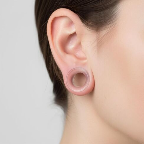 6G-20mm Thin & Thick Silicone Ear Gauges Stretching Kit 20Pcs Double Flared Flexible Tunnels Plugs Soft Starter Stretchers Expander Clear Earring Piercings Jewelry for Men Women in Kuwait