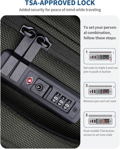 ECOHUB Carry On Luggage Airline Approved, 21 Inch Height Softside Carry On Suitcase with Spring Shock-Absorbing Spinner Wheels, Lightweight Travel Luggage with TSA Lock, Fits 22x14x9 Carry-On Bag in Kuwait