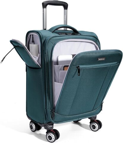 ECOHUB Carry On Luggage Airline Approved, 21 Inch Height Softside Carry On Suitcase with Spring Shock-Absorbing Spinner Wheels, Lightweight Travel Luggage with TSA Lock, Fits 22x14x9 Carry-On Bag in Kuwait