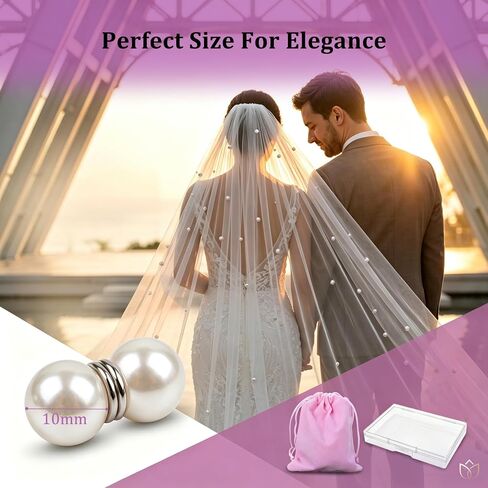 Pearl Veil Weights, 28 Pairs Magnetic Bridal Clips, Strong Hold Invisible Double-Sided Veil and Dress Weights for Outdoor Wedding Veils in Saudi Arabia