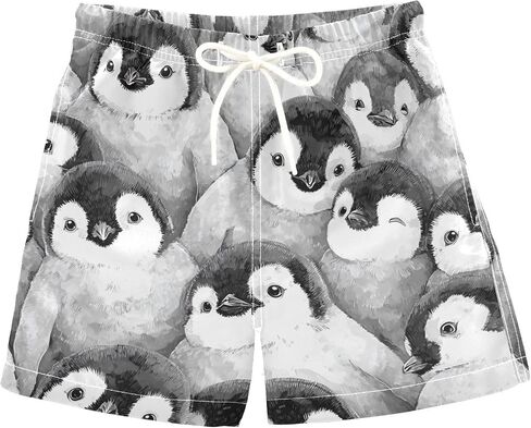 Unisex Swim Trunks Cartoon Cute Sharks Beach Board Shorts Quick Dry Swimsuit Swim Shorts in Kuwait