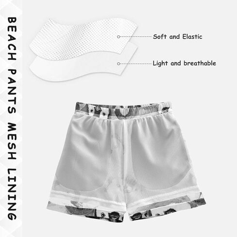 Unisex Swim Trunks Cartoon Cute Sharks Beach Board Shorts Quick Dry Swimsuit Swim Shorts in Kuwait