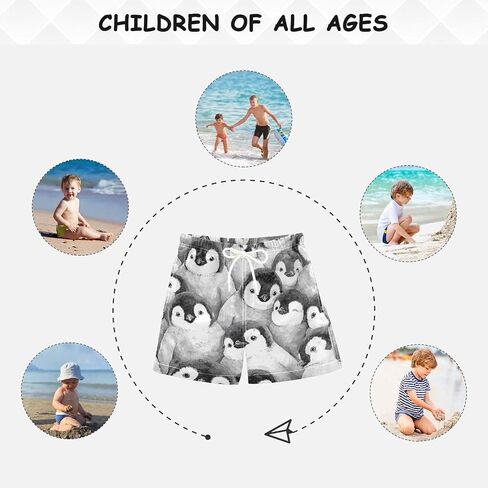 Unisex Swim Trunks Cartoon Cute Sharks Beach Board Shorts Quick Dry Swimsuit Swim Shorts in Kuwait