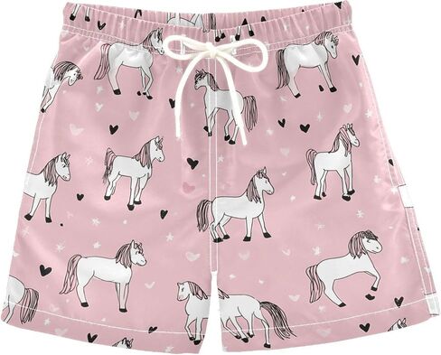 Unisex Swim Trunks Cartoon Cute Sharks Beach Board Shorts Quick Dry Swimsuit Swim Shorts in Kuwait