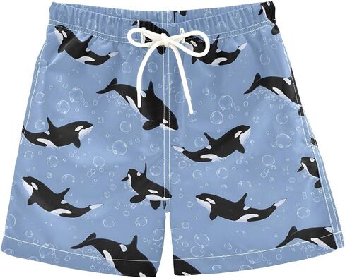 Unisex Swim Trunks Cartoon Cute Sharks Beach Board Shorts Quick Dry Swimsuit Swim Shorts in Kuwait