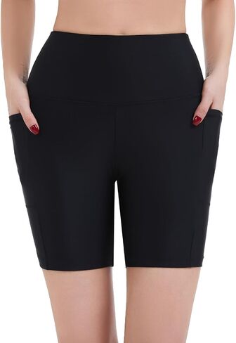 Ubestyle Women's 5"/7" Swim Shorts High Waisted Quick-Dry Swim Board Shorts with UPF 50+ Sun Protection, Pocket & Liner in Saudi Arabia