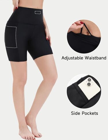 Ubestyle Women's 5"/7" Swim Shorts High Waisted Quick-Dry Swim Board Shorts with UPF 50+ Sun Protection, Pocket & Liner in Saudi Arabia